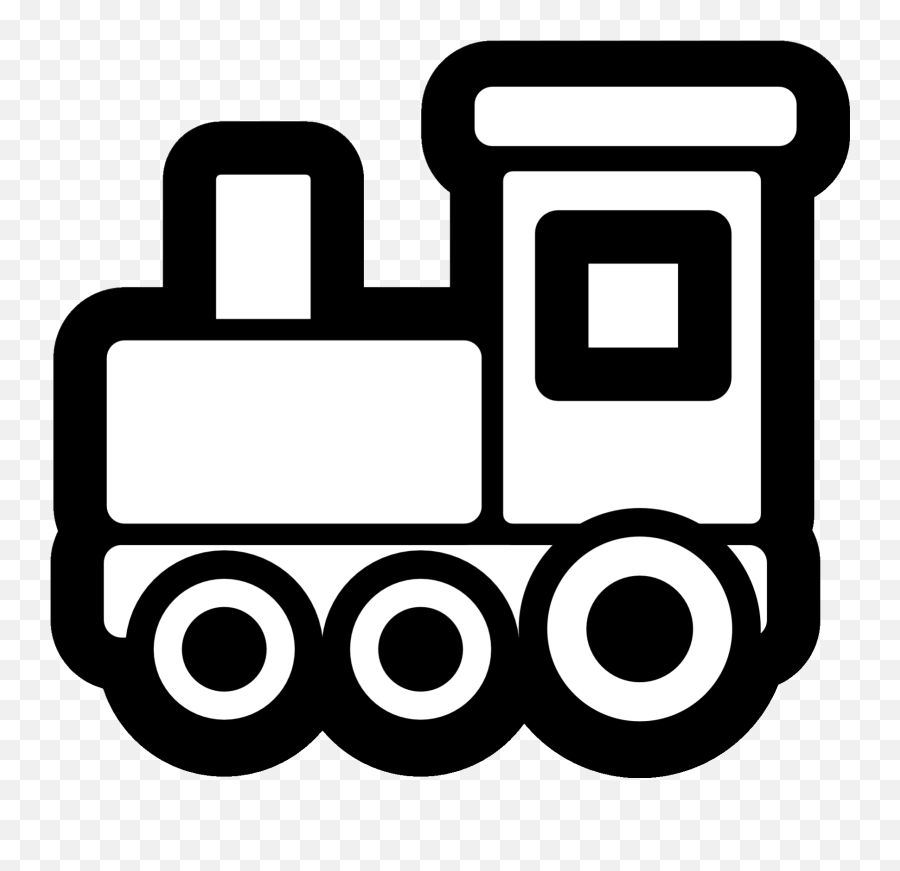 Images For Train On Tracks Clipart - Toy Clipart Black And White Emoji,Train Clipart