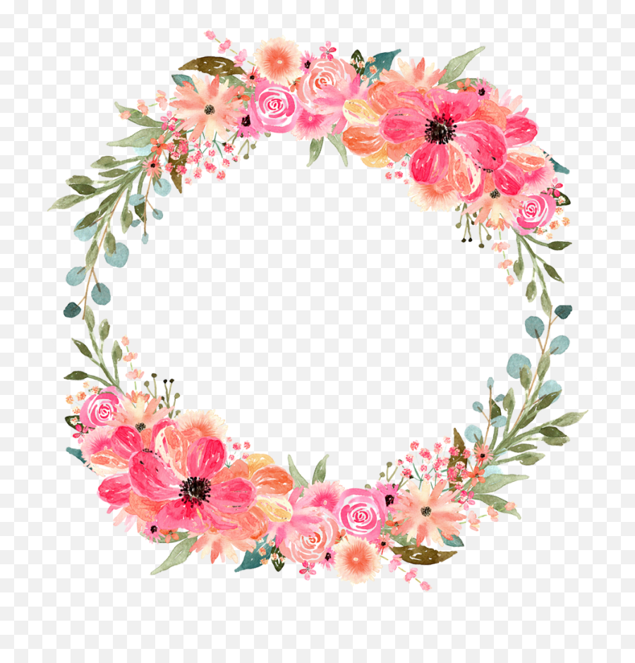 Library Of Watercolor Flower Picture Royalty Free Download - Watercolor Flower Circle Background Emoji,Watercolor Flowers Transparent Background