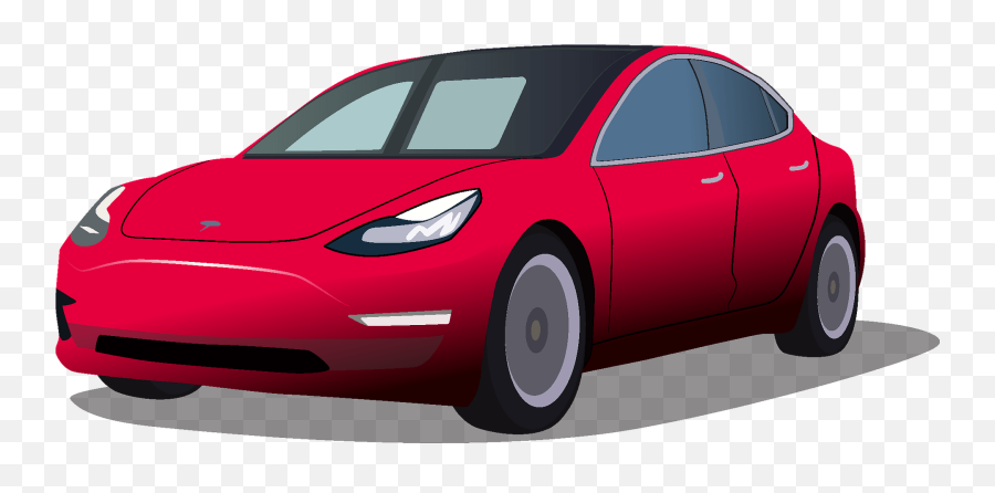 Tesla Model 3 Clipart - Electric Car Emoji,3 Clipart