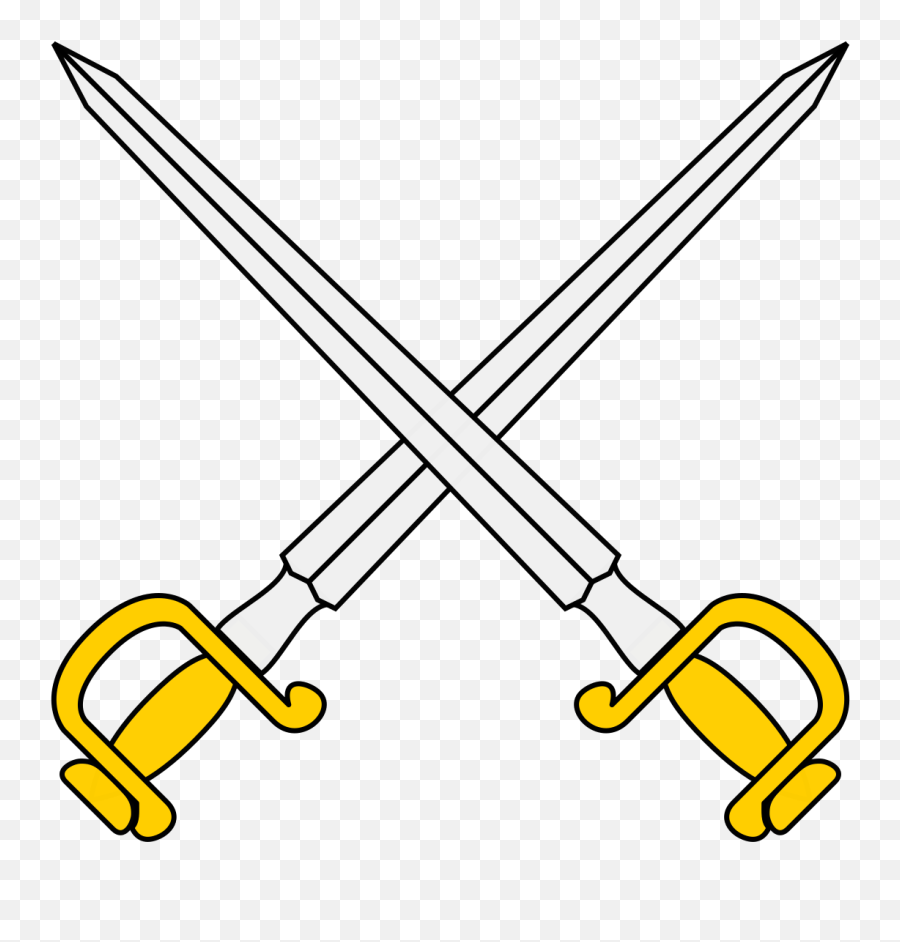 Filecrossed Swords - Straight With Knuckle Bow And Ricasso Vertical Emoji,Crossed Swords Png