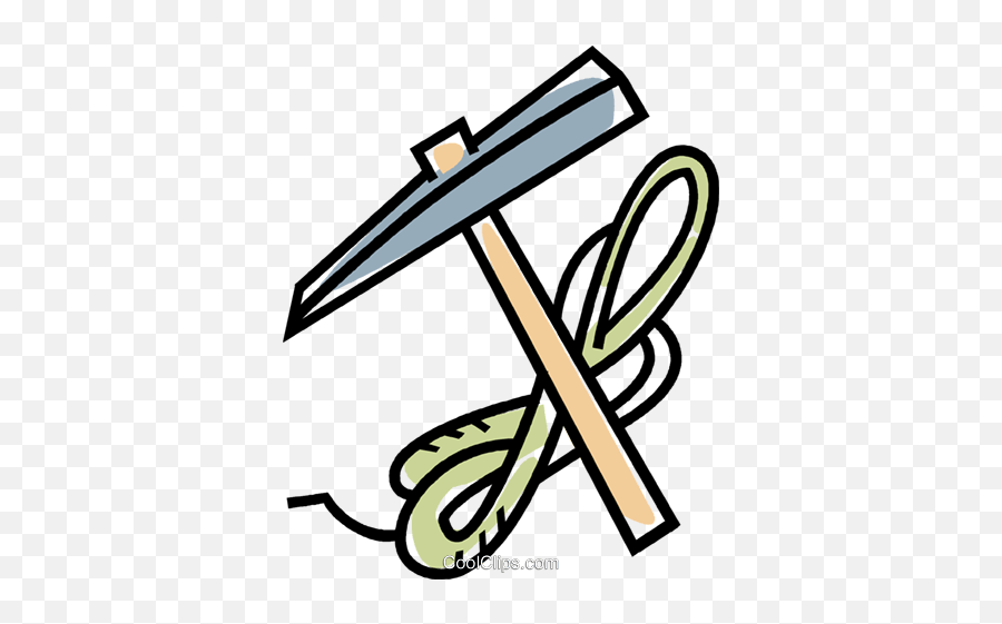 Climbing Pick - Axe And Rope Royalty Free Vector Clip Art Pick Axe And Rope Clip Art Emoji,Pick Clipart