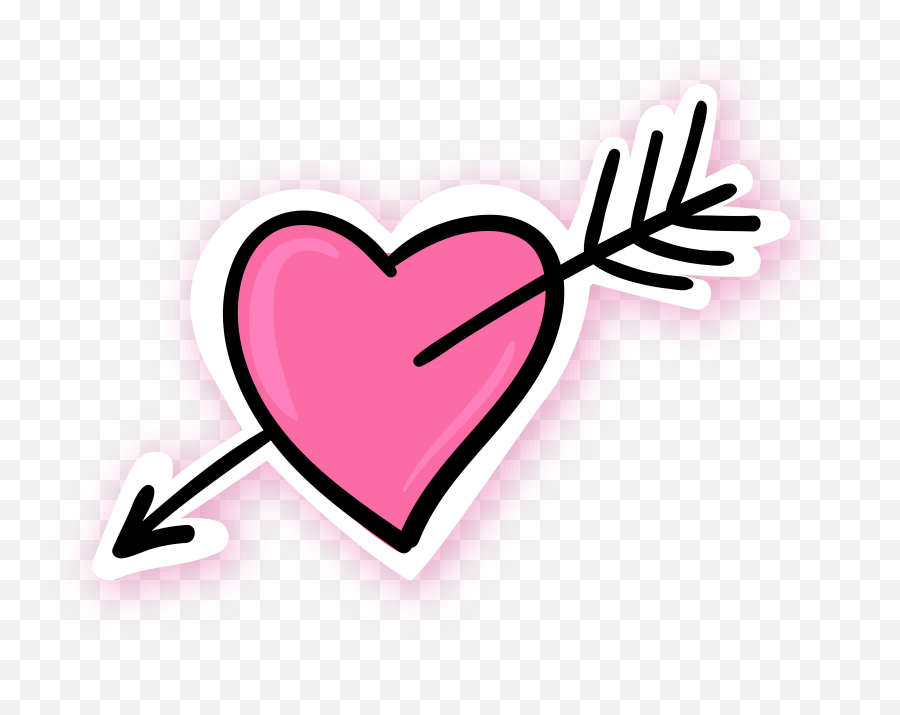 Arrow Through The Heart Pink Blue - Pink Heart With Arrow Emoji,Pink Arrow Png