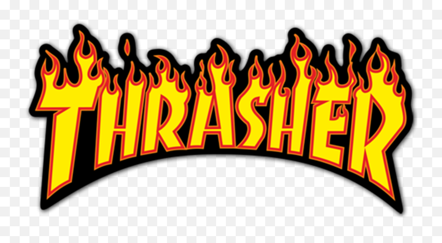 Thrasher Flame Logo Sticker - Sticker Mania Redbubble Sticker Skater Emoji,Flame Logo