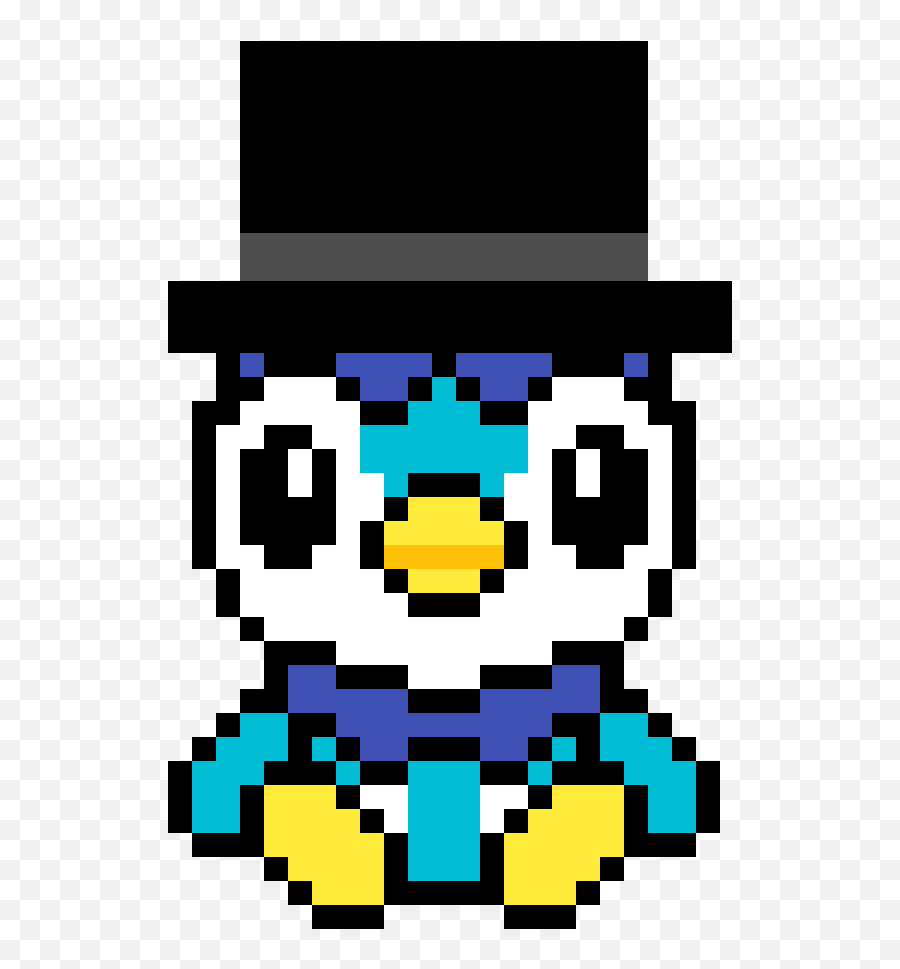 Pixilart - Piplup With Top Hat By The8bitbear Emoji,Piplup Png