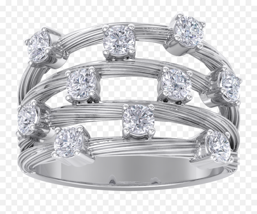 Multi - Band Ring In White Gold With White Diamonds Of 090 Ct In Weight Emoji,White Diamond Png