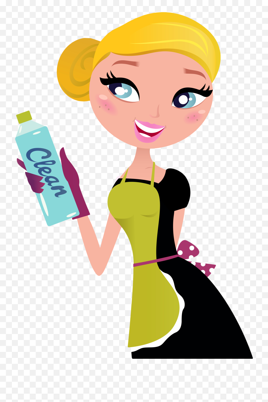 Housekeeping Clipart Clean Up Crew - Cartoon Cleaning Lady Png Emoji,Clean Up Clipart