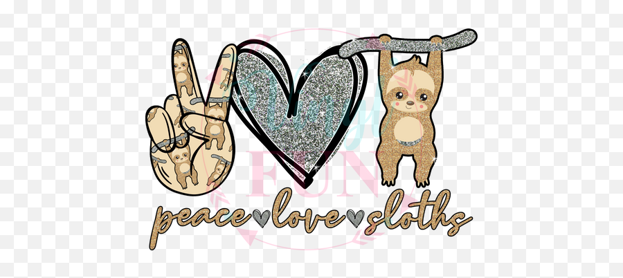 Peace Love Sloth - 17 Emoji,Peace Sign Hand Clipart