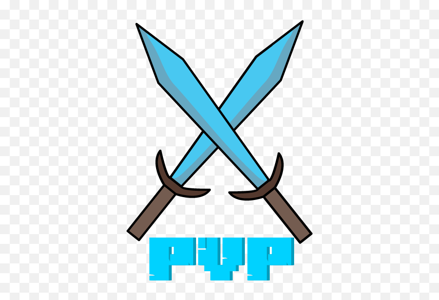 Cartoonish Diamond Swords - Minecraft Pvp Logo Png Emoji,Sword Logo