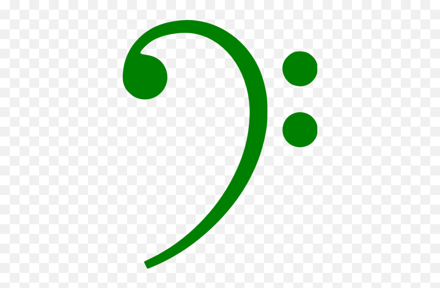 Green Bass Clef Icon - Colorful Bass Clef Clipart Emoji,Bass Clef Png