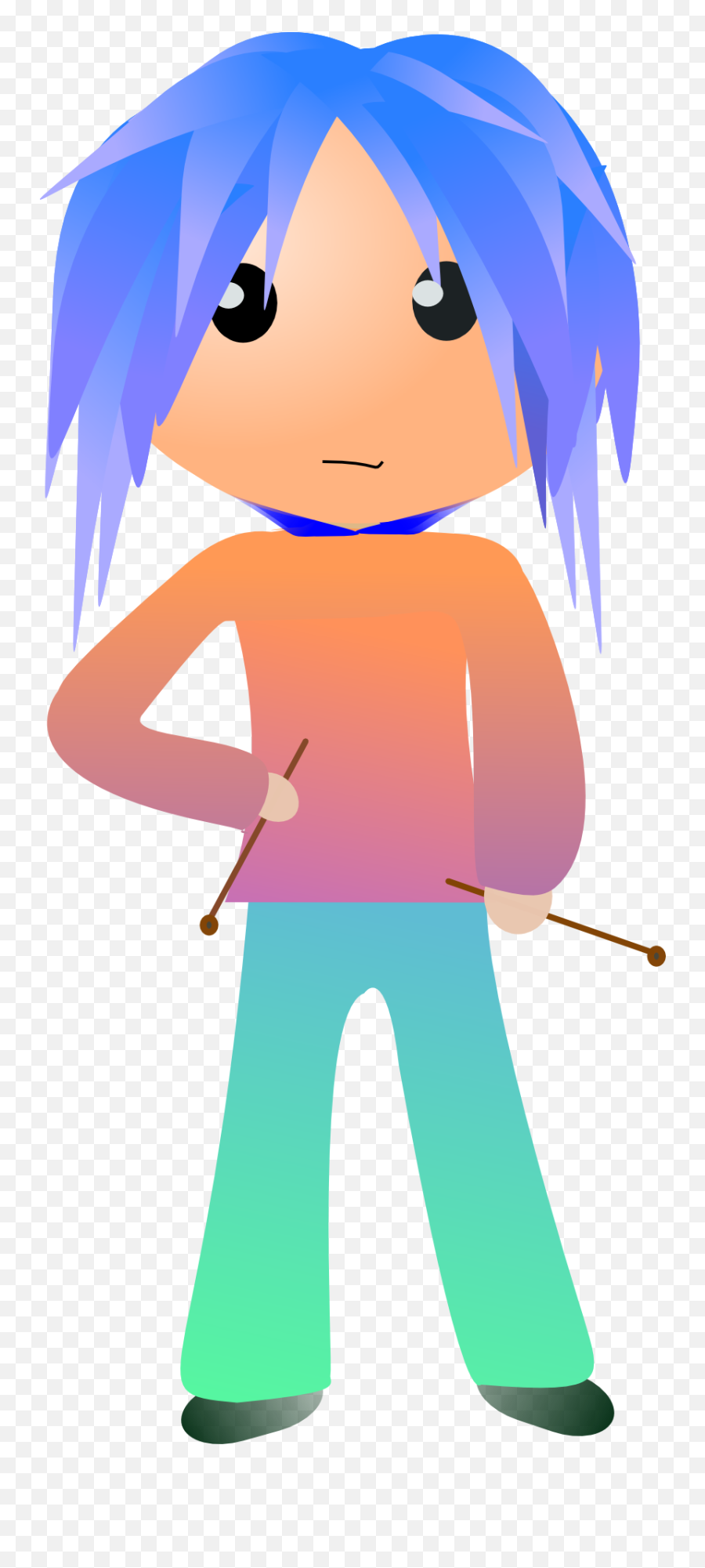 Painted Anime Girl With Blue Hair Free Image Download - Girl Cartoon Blue Hair Clipart Emoji,Anime Hair Png