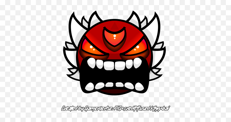 Demon Face - Geometry Dash Demon Face Png Download Wide Grin Emoji,Face Png
