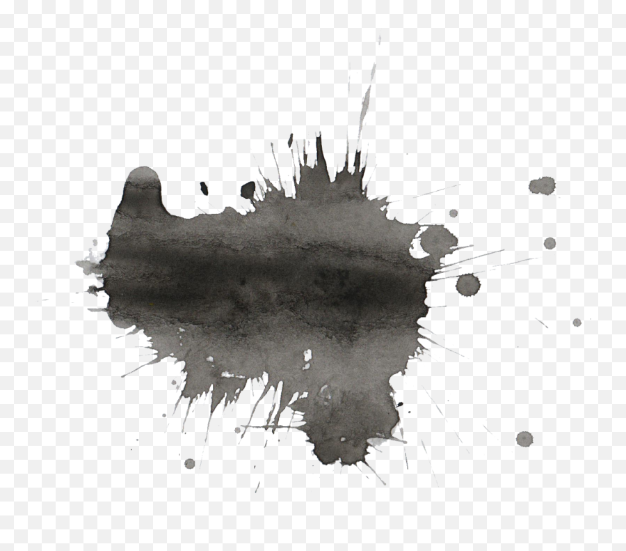 Download Hd Png File Size - Paint Splatters Black Water Transparent Black Watercolor Splash Png Emoji,Black Paint Png