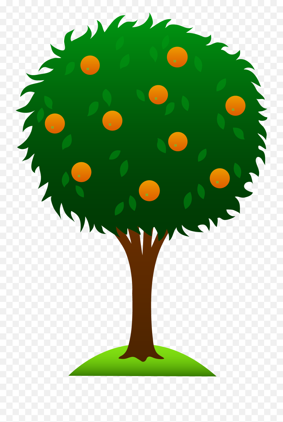 Free Clip Art - Cartoon Orange Tree Clipart Emoji,Family Tree Clipart