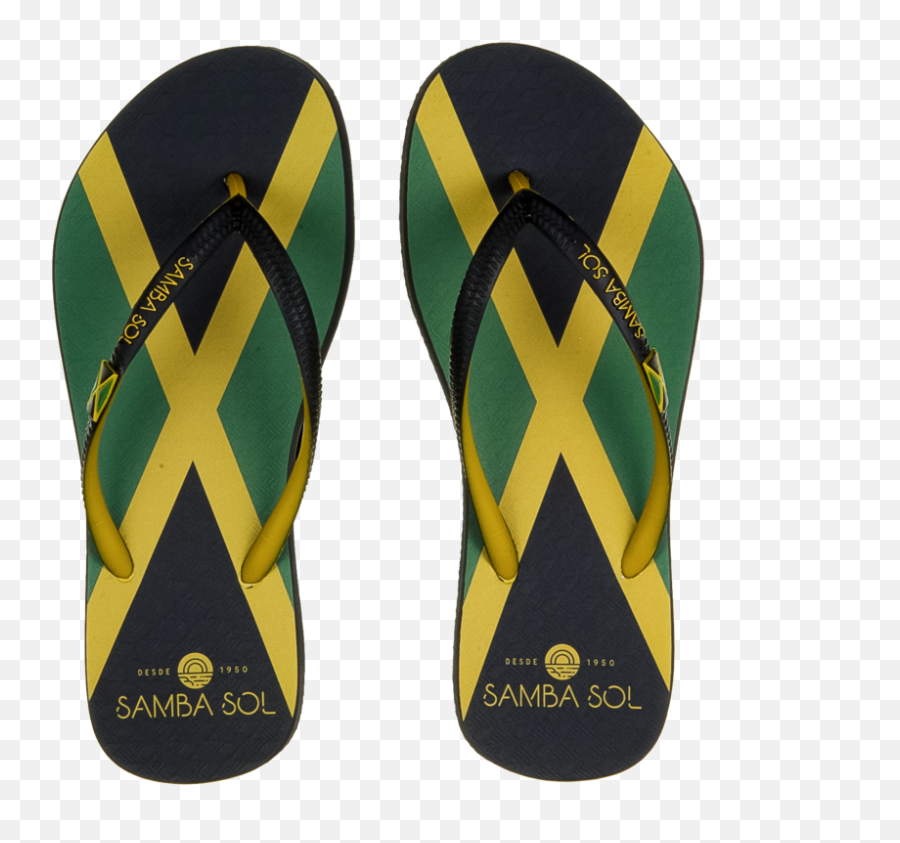 Samba Sol Womenu0027s Countries Collection Flip Flops - Jamaica Emoji,Jamaican Flag Png
