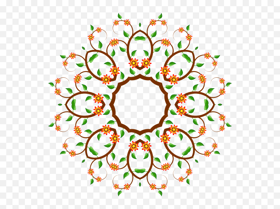 Image Of Circle - Shaped Floral Tree Rangoli For Diwali Emoji,Doily Clipart