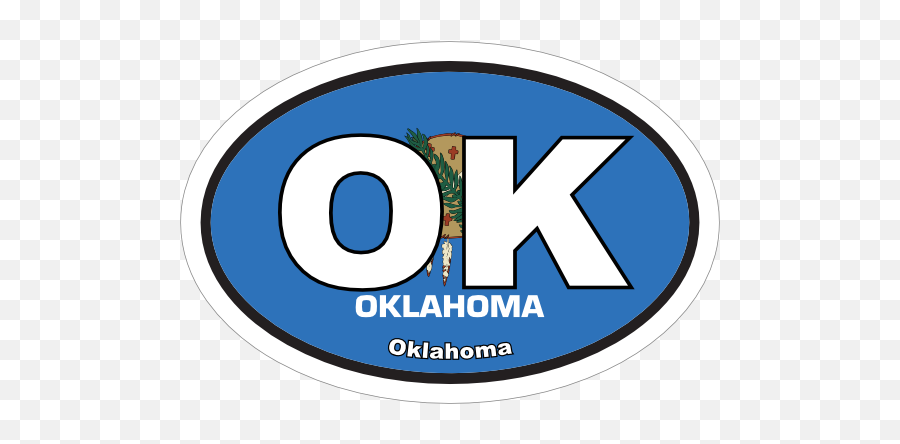 Oklahoma Ok State Flag Oval Sticker - Dot Emoji,Oklahoma State Logo