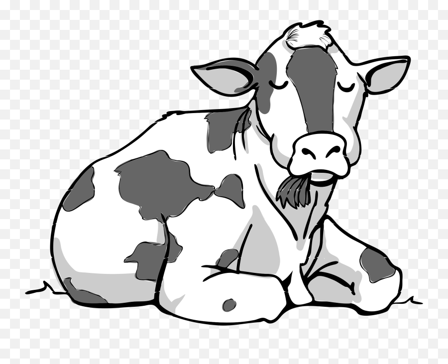 Cows Clipart File Cows File Transparent Free For Download - Sitting Cow Drawing Easy Emoji,Cow Clipart