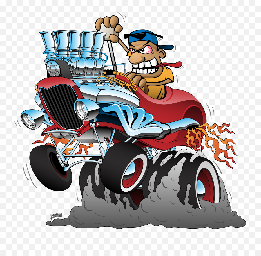 30u0027s Highboy Hot Rod Race Car Dragster Cartoon By Clipart Emoji,Drag Racing Clipart