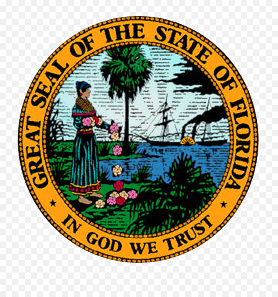 Florida Seal Coloring Pages Emoji,Florida State Clipart