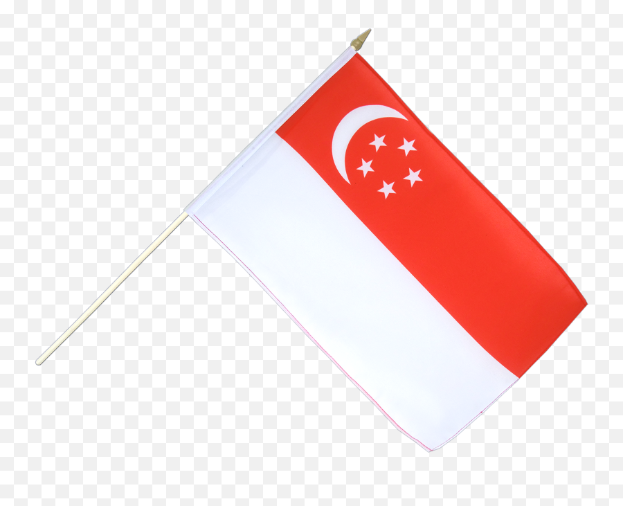 Download Hand Waving Flag 12x18 - Singapore Flag With Stick Singapore Flag On Stick Emoji,Stick Png
