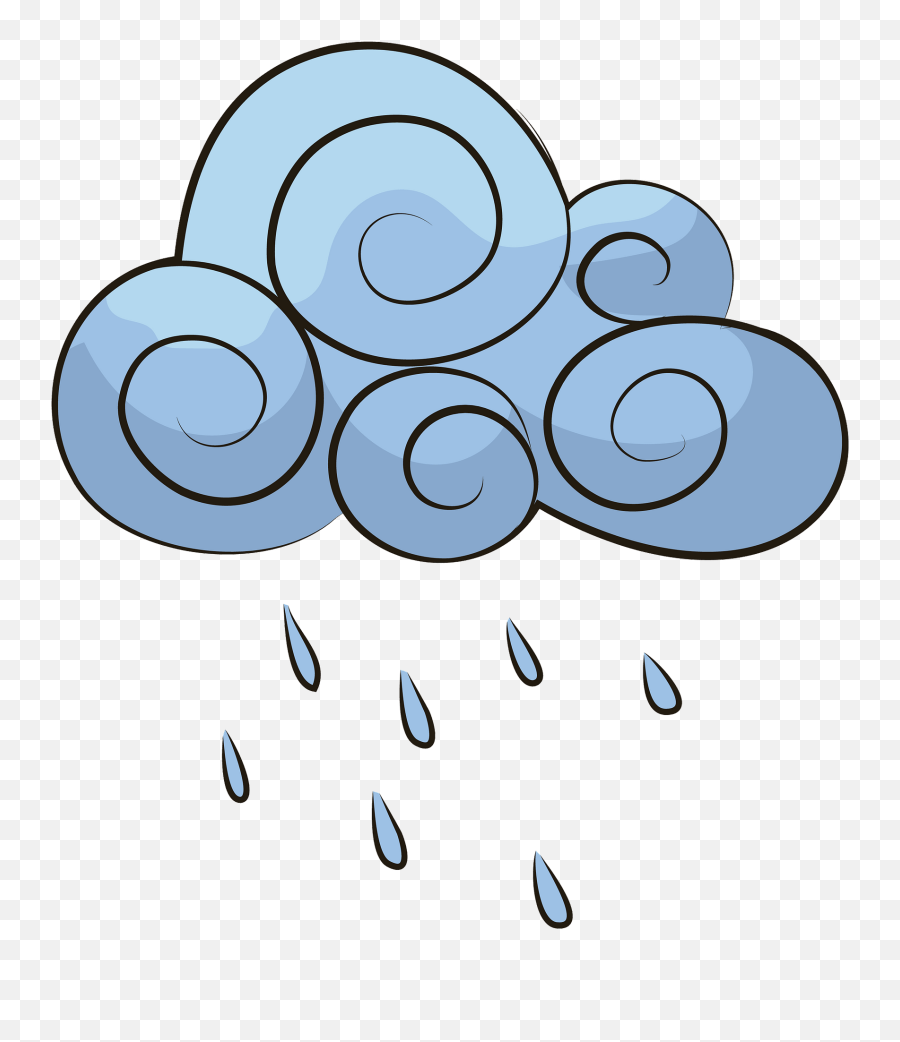 Rainy Cloud Clipart - Regenwolke Png Emoji,Rain Cloud Clipart
