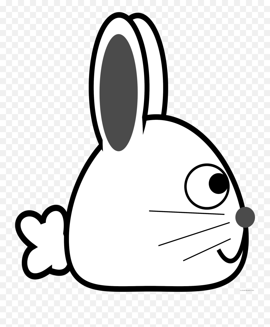 Download Spring Bunny Animal Free Black White Clipart Images - Rabbit Side Face Clipart Black And White Emoji,Bunny Clipart Black And White