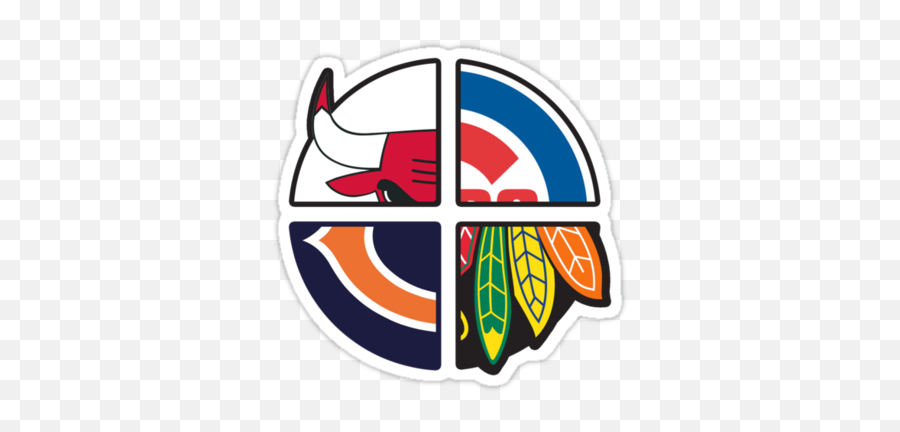 Bulls Cubs Bears And Blackhawks Chicago Sports Teams - Bears Blackhawks Bulls Cubs Emoji,Chicago Blackhawks Logo