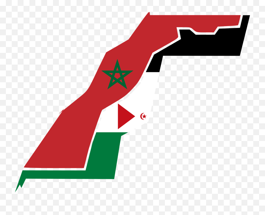 Western Sahara Flag Map Clipart - Morocco Map Flag Png Emoji,Western Cliparts