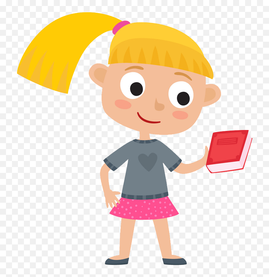 Blonde Girl Clipart - Clipartworld Fille Avec Un Livre Dessin Couleur Emoji,Pretty Clipart