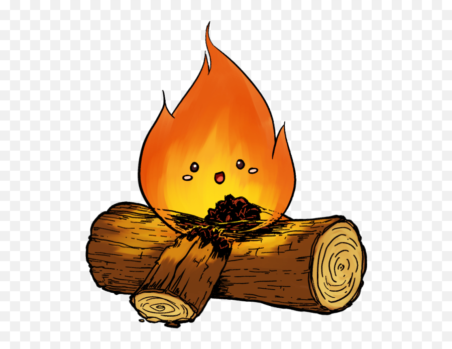 Download Hd Cute Campfire - Cute Fire Clipart Transparent Cute Fire Clipart Emoji,Fire Clipart