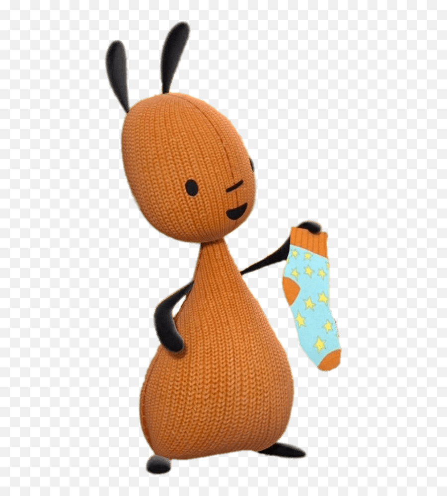 Bing Bunny Character Flop Holding A Sock Transparent Png Emoji,Bing Clipart