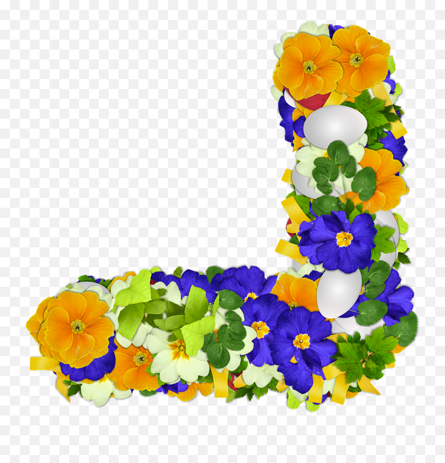 Flowers Color Clipart Easter Flower - Corner Flower Png Emoji,Easter Flowers Clipart