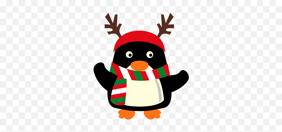 Christmas Penguin Winter Scarf Antlers Shower Curtain Emoji,Christmas Antlers Png
