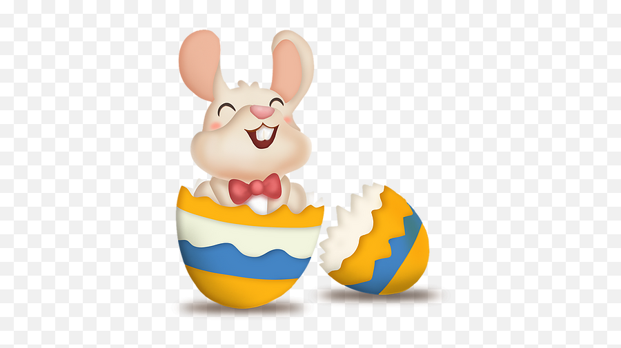 Excited Bunny In The Egg Clipart - Easter Transparent Image Emoji,Exciting Clipart