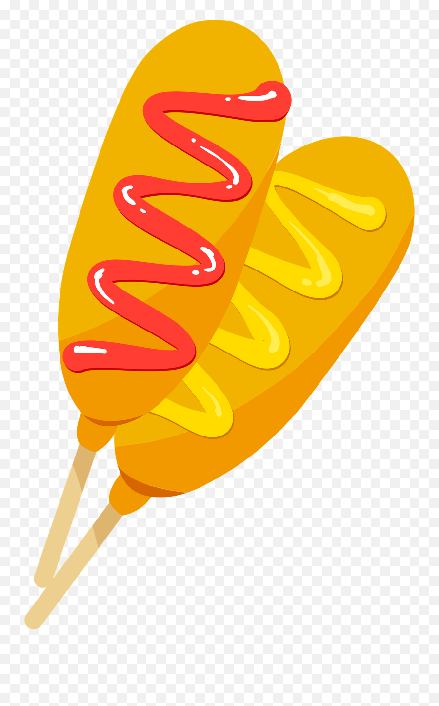 Corn Dog With Ketchup And Mustard - Clip Art Corn Dog Png Emoji,Hot Dog Clipart