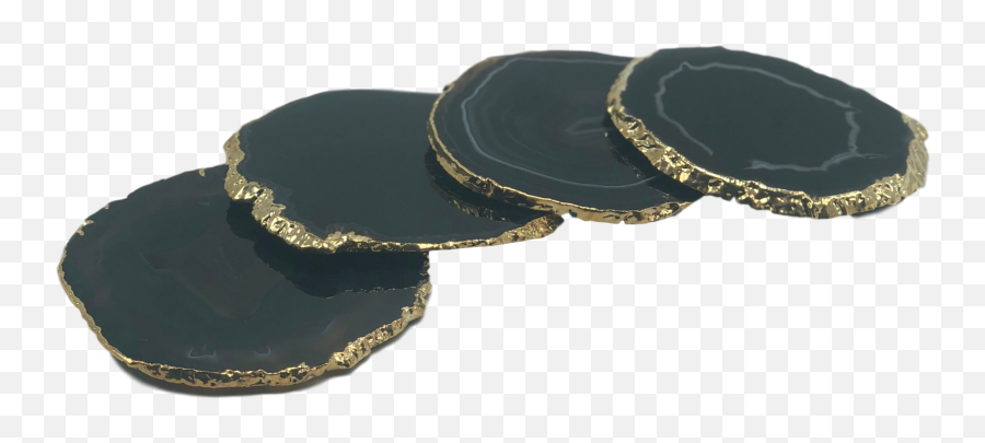 Agate Coasters With Gold Trim Set Of 4 U2013 Natureu0027s Decorations Emoji,Gold Trim Png