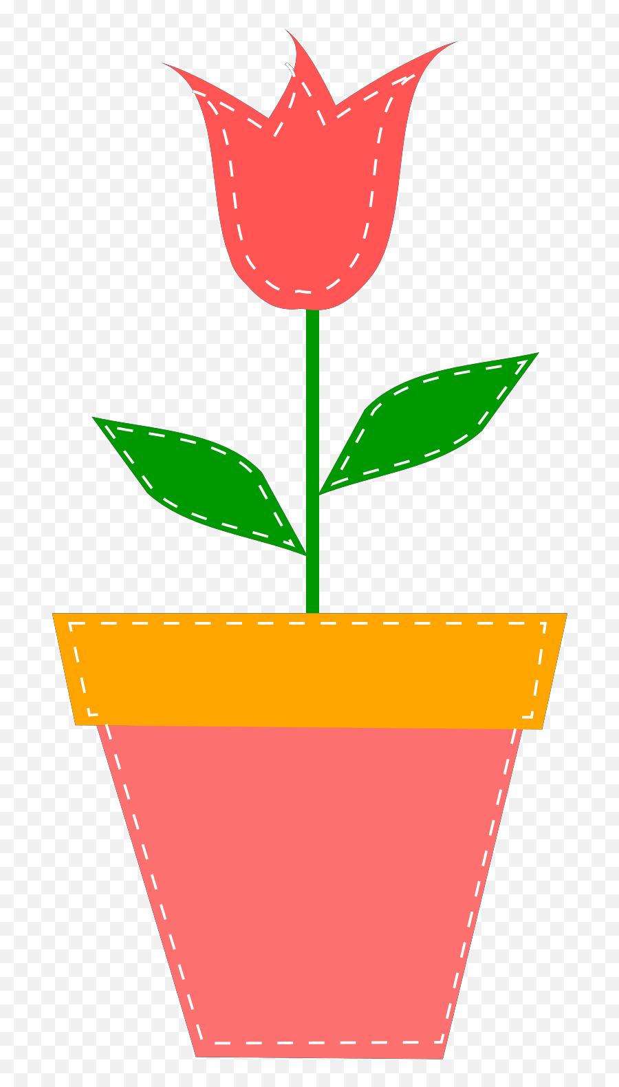 Tulip In Flower Pot Svg Vector Tulip In Flower Pot Clip Art - Cartoon Flower Pots Clip Art Emoji,Pot Clipart