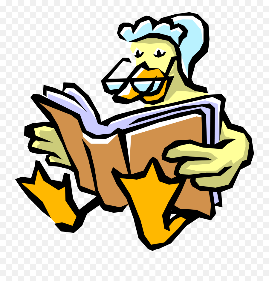 Big Mother Goose Reading A Book 1ucgbh - Clipart Suggest Emoji,Recipe Book Clipart