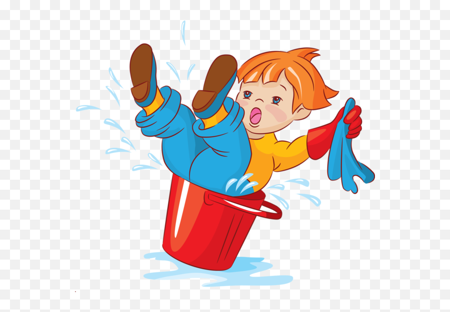 Clean Up Clipart - Cartoon Children Cleaning Transparent Emoji,Clean Up Clipart