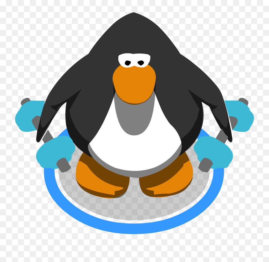 Blue Hand Weights Ig - Club Penguin With Afro Clipart Full Club Penguin In Game Penguin Png Emoji,Afro Png