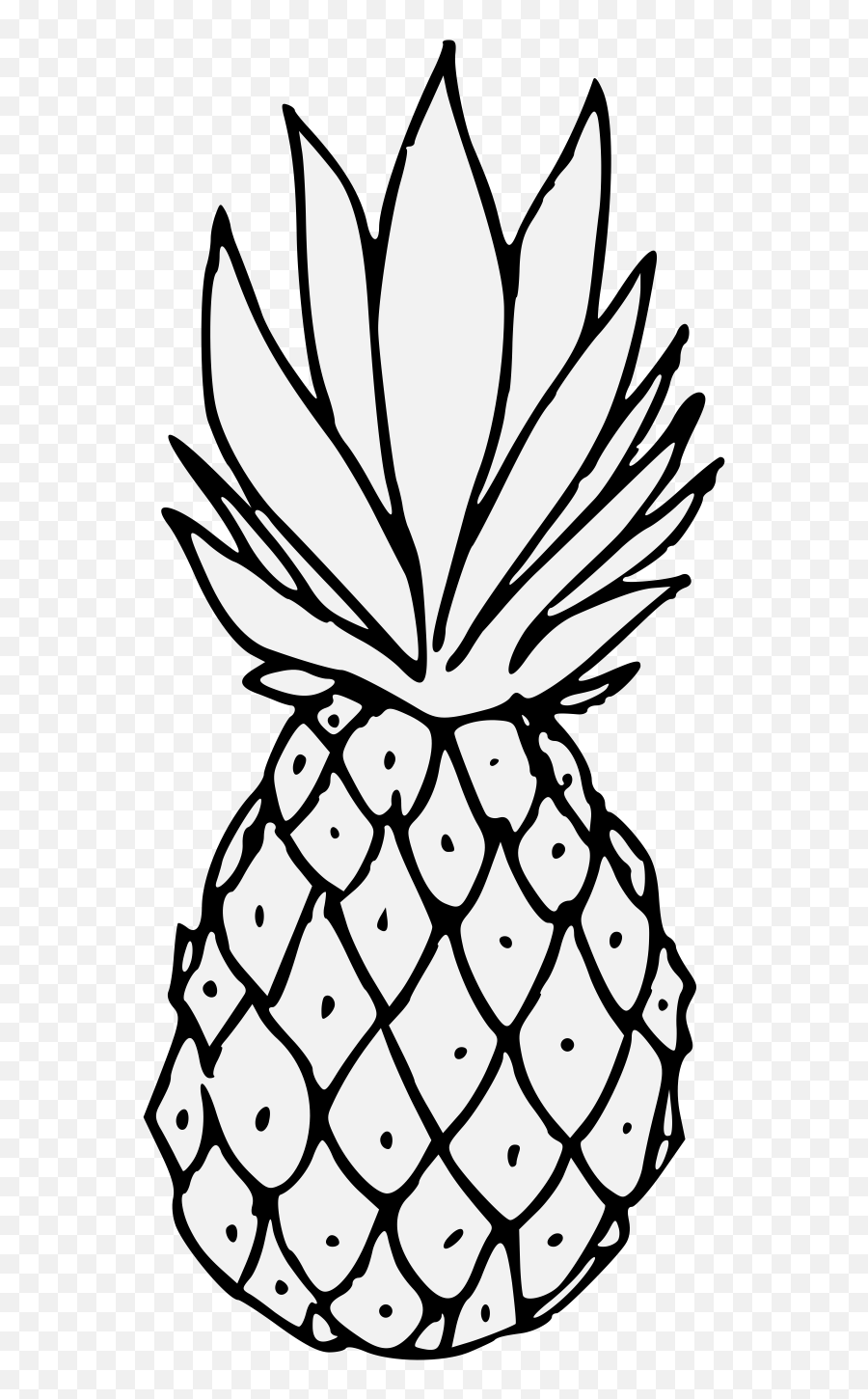 Pineapple Clipart Black And White - Heraldic Pineapple Emoji,Pineapple Clipart Black And White