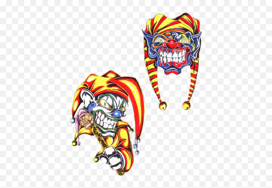 Joker Clipart Psd - Evil Clown Face Transparent Colour Jester Tattoo Designs Emoji,Joker Clipart