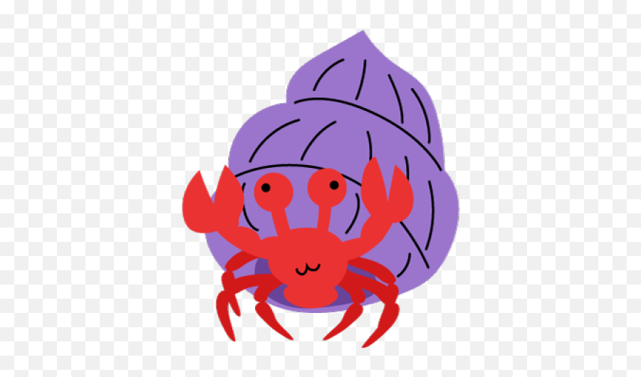 Hermit Crab Clipart Purple Crab - Cartoon Hermit Crab Transparent Emoji,Crab Clipart
