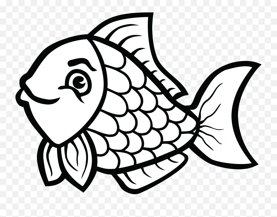 Free Fish Clipart Black And White - Black And White Fish Clipart Emoji,Fish Clipart