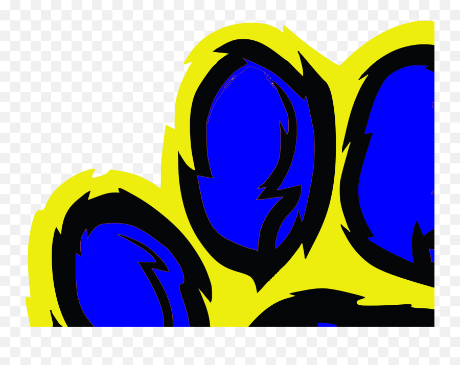 Blue And Gold Tiger Paw Svg Clipart - Gold Wildcat Paw Print Emoji,Tiger Paw Clipart