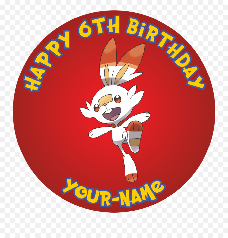 Cake Toppers Pokemon Scorbunny Sword - Happy Emoji,Pokemon Sword And Shield Logo