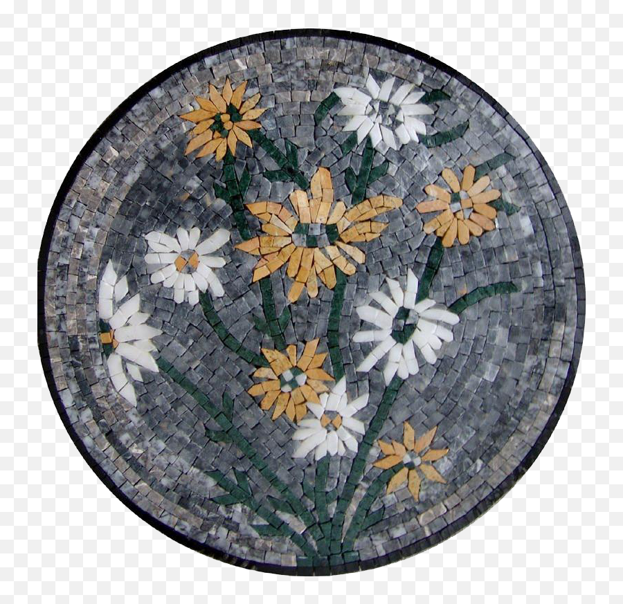 Lily Whites Floral Mosaic Art Medallion Emoji,Tangled Sun Png