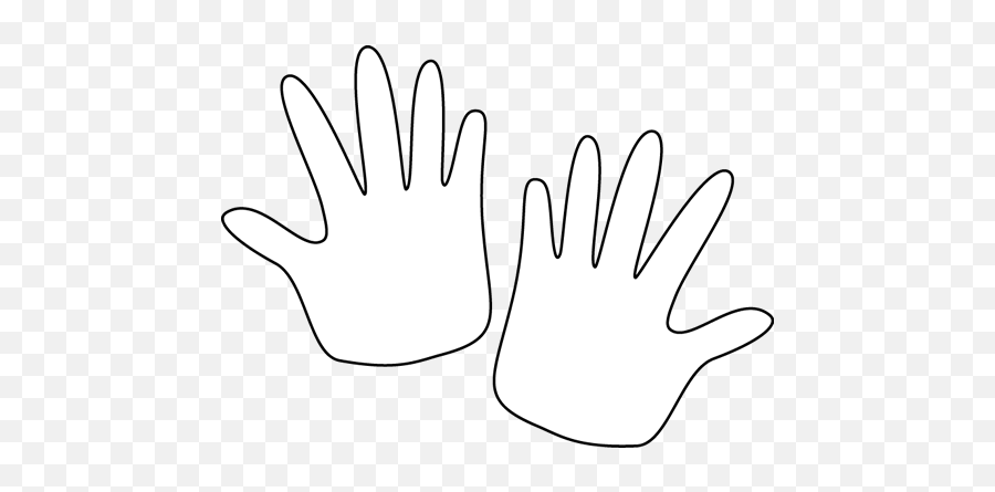 Hand Black And White Hands Clipart - Hands Png White Emoji,Hand Clipart