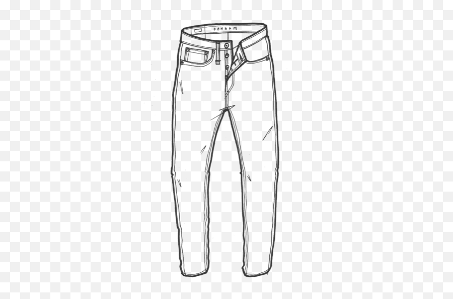 Library Of Tight Jeans Clip Art Freeuse - Jeans Black And White Drawing Emoji,Jeans Clipart