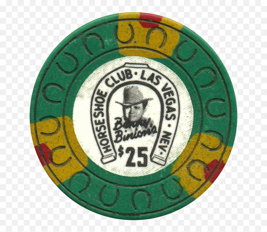 Horseshoe Club 25 1984 Hc - Binions Poker Chips Emoji,Horseshoe Logo